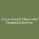 Text: "Evans Funeral Chapel and Cremation Services" on a green background.