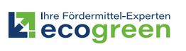 Logo mit Text: "Ihre Fördermittel-Experten, ecogreen".