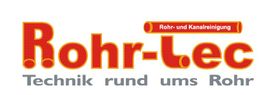 "Rohr-Tec Logo: Rohr- und Kanalreinigung, Technik rund ums Rohr in Rot und Gelb."
