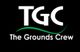 Logo with "TGC" and "The Grounds Crew" text on a black background with a green swoosh.