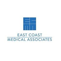 Logo of East Coast Medical Associates with blue square design and text underneath.