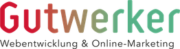 Logo mit Schriftzug "Gutwerker" und Untertitel "Webentwicklung & Online-Marketing".