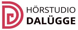 Logo von Hörstudio Dalügge mit stilisiertem "D" in Rot und Firmennamen in Schwarz.