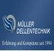 Logo "Müller Dellentechnik" mit Schriftzug "Erfahrung und Kompetenz seit 1994" auf blauem Hintergrund.