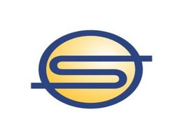 A stylized "S" logo within a blue-bordered yellow oval.