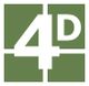 Grünes Quadrat mit einem weißen "4D"-Logo darauf, das aus vier kleineren Quadraten besteht.
