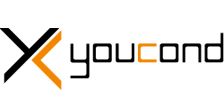 Logo del marchio "Youcond" con una X stilizzata in nero e arancione.