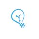 Illustration of a blue light bulb with a minimalist design on a white background.