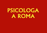 Scritta gialla "Psicologa a Roma" su sfondo rosso.