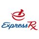 Logo with a red mortar and pestle, "ExpressRx" in blue and red cursive font.