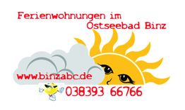 Ferienwohnung Werbung: Sonne und Wolken, www.binzabc.de, Telefonnummer 038393 66766.