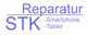 Text: "Reparatur STK - Smartphone - Tablet" in lila Schrift auf weißem Hintergrund.