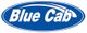 Logo with "Blue Cab" in white text inside a blue oval.