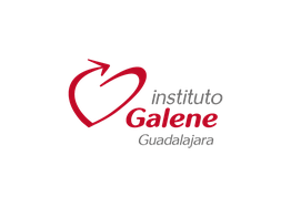 Logo del Instituto Galene Guadalajara, con un corazón rojo y flecha en su parte superior.