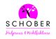 Logo mit Text: "SCHOBER Heilpraxis & Wohlfühloase" in Schwarz und Pink, stilisierter Mensch im Kreis.