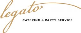 Logo von Legato Catering & Party Service in eleganter Schrift, mit einem Stern.