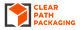 Logo of Clear Path Packaging with an orange box design.