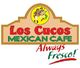 Los Cucos Mexican Cafe logo with "Always Fresco!" tagline and cowboy illustrations.