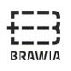 Logo mit stilisiertem Buchstaben "B" und darunter der Text "BRAWIA".