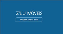 Banner azul com texto: "Z'LU MÓVEIS" e "Simples como você" em fonte branca.