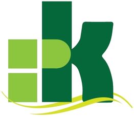 Grünes Logo mit Buchstaben "EK" und geschwungenen Linien.