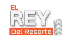 Logo de "El Rey del Resorte" con un resorte junto a las palabras.