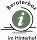 Logo mit einem "i" in einem grünen Kreis und dem Text "Beraterbox im Hinterhof".