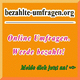 Banner mit Text: "bezahlte-umfragen.org. Online Umfragen. Werde bezahlt! Melde dich jetzt an!"