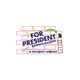 Logo con scritta "For President Ristrutturazioni", strumenti da lavoro e mattoni sullo sfondo.