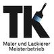 Logo mit "TK" und Pinsel, Text: "Maler und Lackierer Meisterbetrieb".