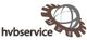 Logo mit Text "hvbservice", Zahnradsymbol und Globus in Braun und Grau.