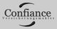 Logo: "Confiance Versicherungsmakler" in grauer Schrift mit geschwungenen Linien oben und unten.