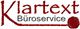 Logo mit dem Text "Klartext Büroservice" in Rot, daneben ein rotes Wachssiegel.