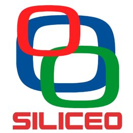 Logotipo de Siliceo con tres aros entrelazados: rojo, azul y verde.