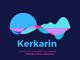 Logo Kerkarin avec formes ondulées colorées, texte: "Location meublé tourisme, Arzon".