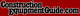 Logo of ConstructionEquipmentGuide.com with bold white and black text on a red background.