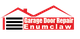 Red and white "Garage Door Repair Enumclaw" logo on a red background.