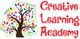 Colorful tree with words "inspire" and "learn"; text reads "Creative Learning Academy".