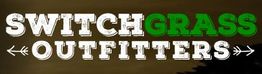 Logo: "Switchgrass Outfitters" in bold letters, "Grass" is green, with arrow designs on each side.