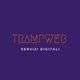 Logo viola con scritta arancione "TRAMPWEB", sotto in bianco "SERVIZI DIGITALI".