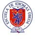 Escudo de la Escuela de Idiomas Úbeda con un león, un libro y un birrete.