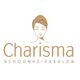 Logo van Charisma Schoonheidssalon met een gestileerd gezicht en opgestoken haar.