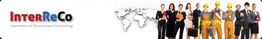 InterReCo-Logo mit Menschen verschiedener Berufe vor Weltkarte. Internationales Recruiting.