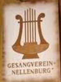 Altes Logo des Gesangvereins Nellenburg mit Lyra und dem Schriftzug "Gesangverein Nellenburg".
