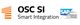 OSC SI Logo mit SAP Platinum Partner Emblem, Text: "Smart Integration".