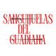 Texto en fuente roja: Sanguijuelas del Guadiana. Línea negra atraviesa el texto.