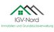 Logo der Firma IGV-Nord, Immobilien- und Grundstücksverwaltung, mit Hausdach-Design.