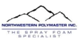 Logo with mountains, "Northwestern Polymaster Inc. The Spray Foam Specialist" text below.
