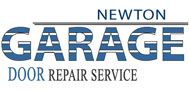 Logo for Newton Garage Door Repair Service with blue and gray text.