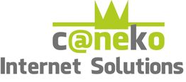 Logo von Caneko Internet Solutions in Grün und Grau mit stilisierter Krone über dem "n".